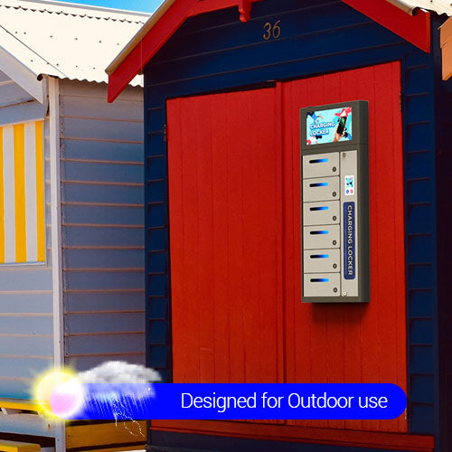 A mounted ZEN Outdoor Charging Locker by Pagertec