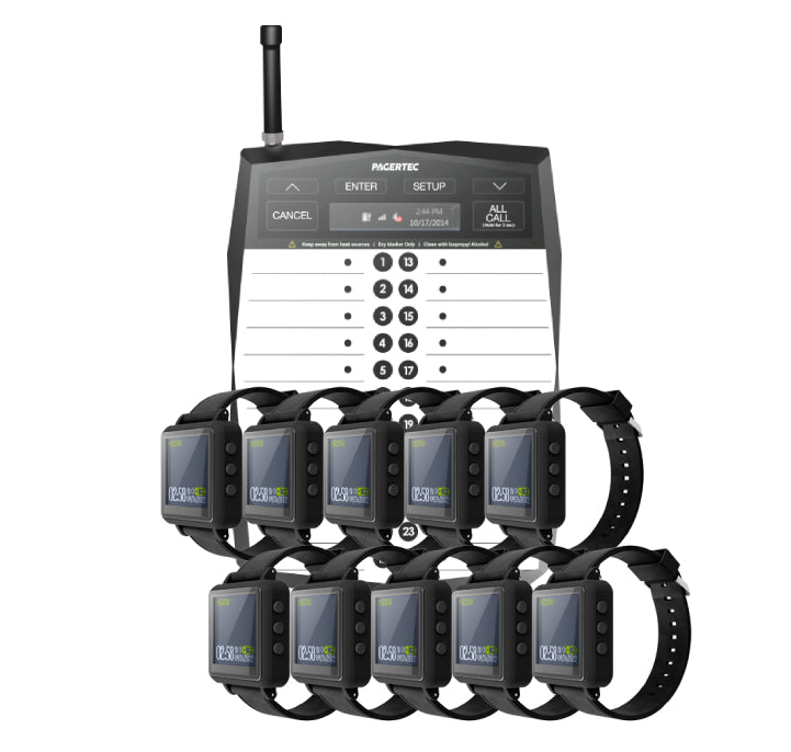 Wear & Go Watch Paging System with Server Transmitter