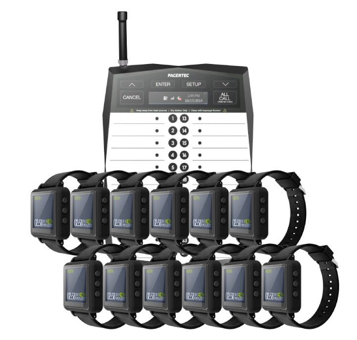 Wear & Go Watch Paging System with Server Transmitter