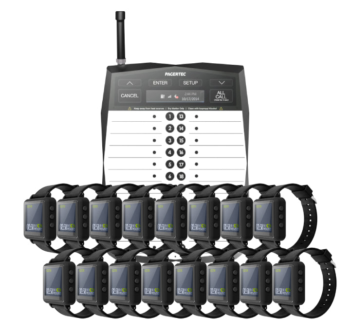 Wear & Go Watch Paging System with Server Transmitter