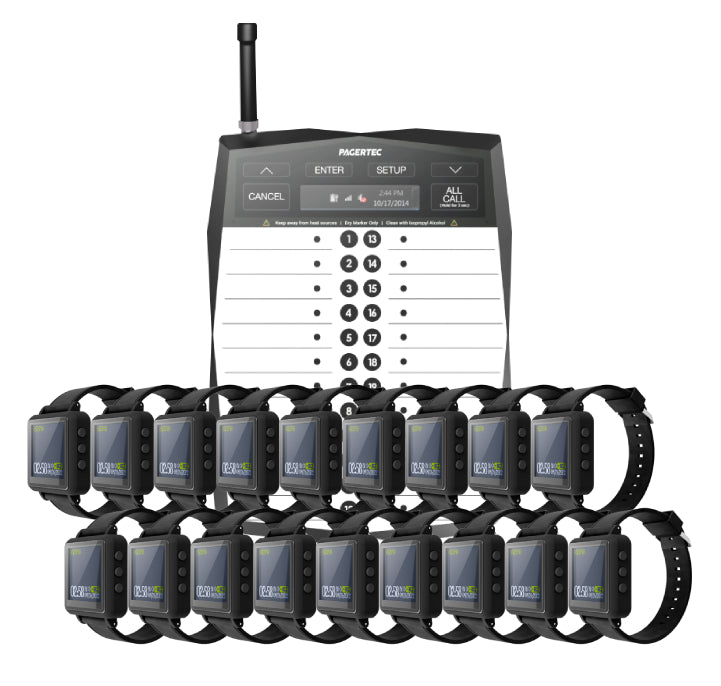 Wear & Go Watch Paging System with Server Transmitter