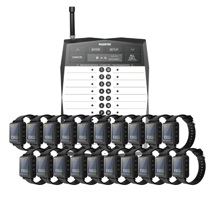 Wear & Go Watch Paging System with Server Transmitter