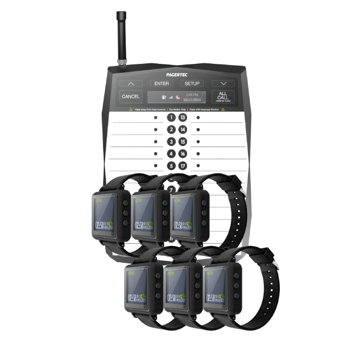 Wear & Go Watch Paging System with Server Transmitter