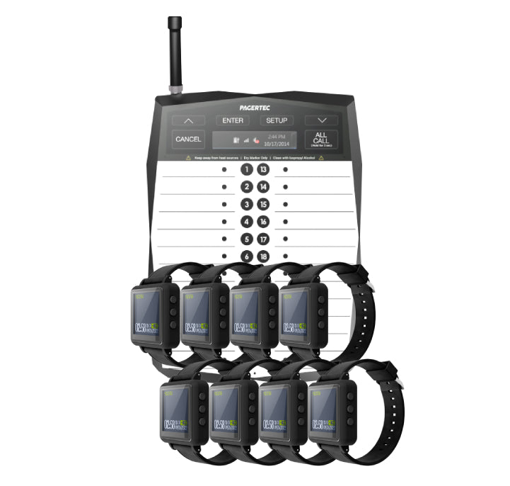 Wear & Go Watch Paging System with Server Transmitter